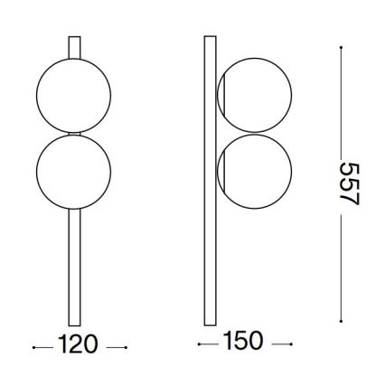 Ideal Lux - Plafonnier LED BINOMIO 2xG9/3W/230V doré