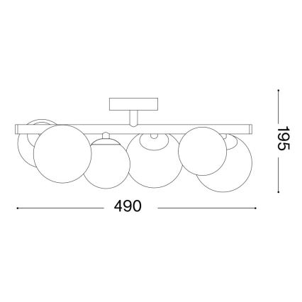 Ideal Lux - Lustre LED à fixation au plafond PERLAGE 6xG9/3W/230V 49 cm doré/beige fumé