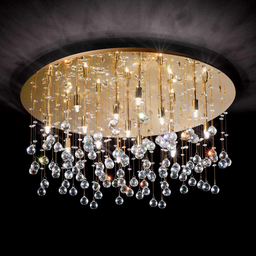 Ideal Lux - Plafonnier LED en cristal MOONLIGHT 15xG9/3W/230V d. 80 cm doré