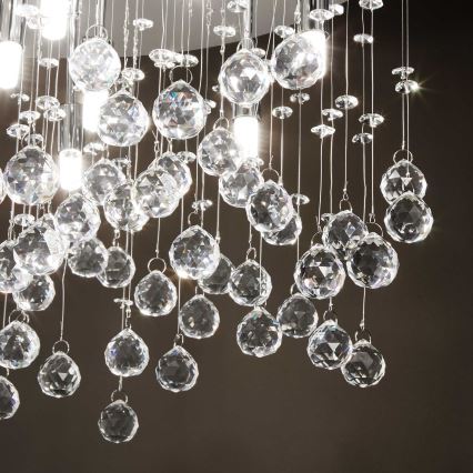 Ideal Lux - Plafonnier LED en cristal MOONLIGHT 15xG9/3W/230V d. 80 cm doré