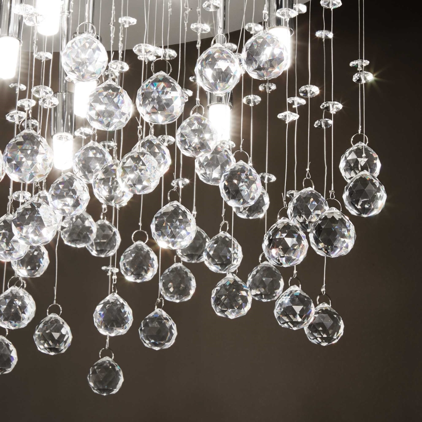 Ideal Lux - Plafonnier LED en cristal MOONLIGHT 15xG9/3W/230V d. 80 cm doré