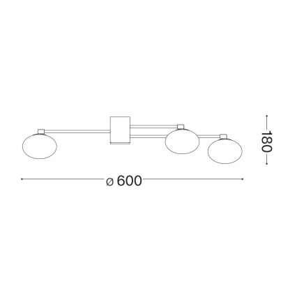Ideal Lux - Plafonnier LED HERMES 5xG9/3W/230V d. 60 cm doré