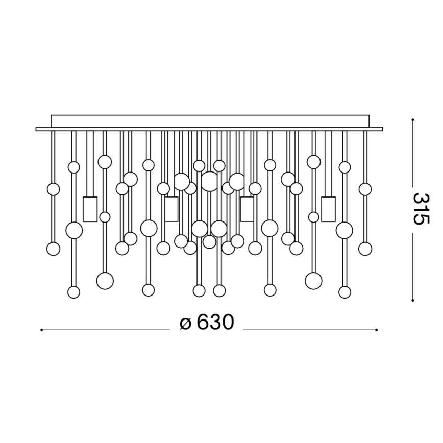 Ideal Lux - Plafonnier LED NEVE 12xG9/3W/230V Ø 63 cm chrome brillant