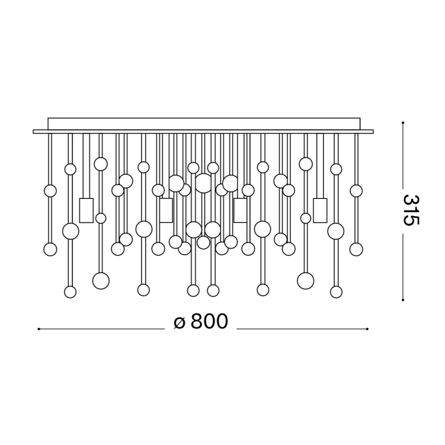Ideal Lux - Plafonnier LED NEVE 15xG9/3W/230V Ø 80 cm chrome brillant