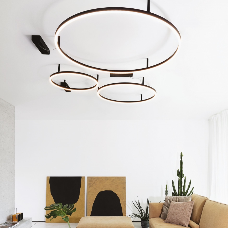 Ideal Lux - Plafonnier LED ORACLE SLIM LED/29W/230V 4000K IRC 90 Ø 50 cm noir