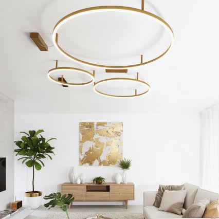 Ideal Lux - Plafonnier LED ORACLE SLIM LED/29W/230V 3000K (blanc chaud) IRC 90 Ø 50 cm finition dorée