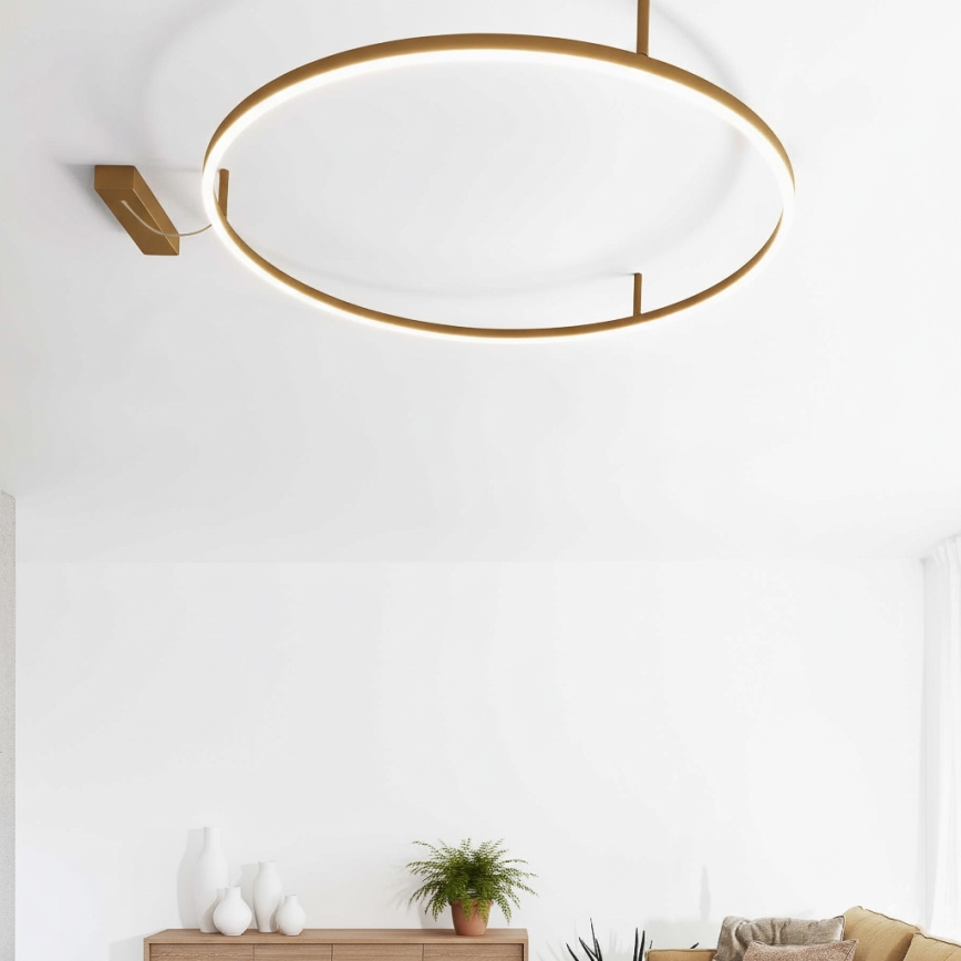 Ideal Lux - Plafonnier LED ORACLE SLIM LED/37W/230V 3000K CRI 90 Ø 70 cm doré