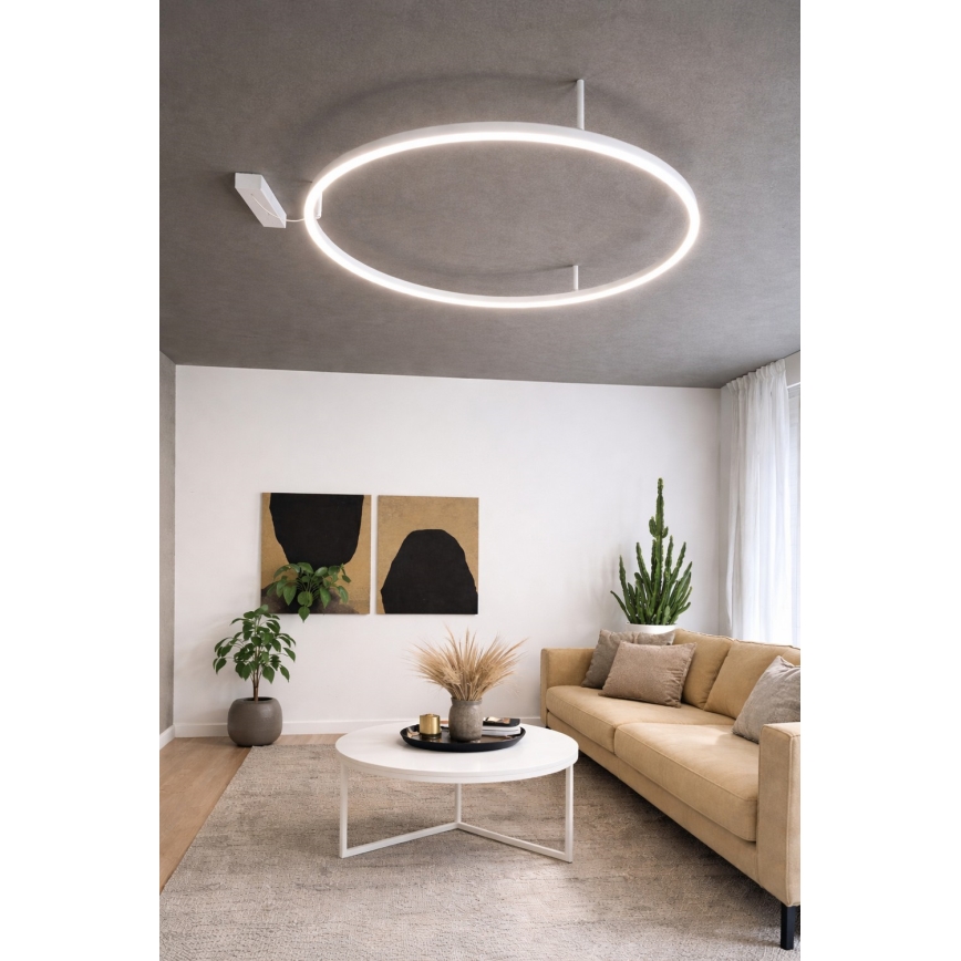 Ideal Lux - Plafonnier LED ORACLE SLIM, 37 W, 230 V, 4000 K, IRC 90, Ø 70 cm, blanc