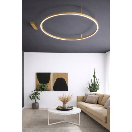 Ideal Lux - Plafonnier LED ORACLE SLIM LED/37W/230V 3000K IRC 90 Ø 70 cm doré