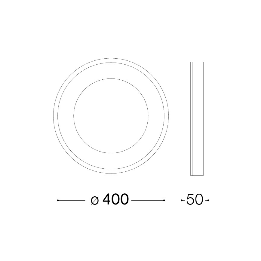 Ideal Lux - Plafonnier LED PLANET 20W/230V IRC 90 Ø 40 cm noir