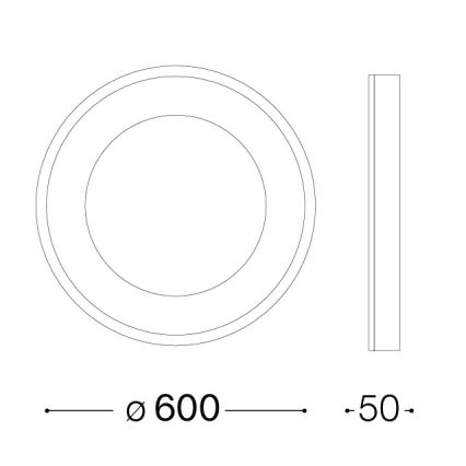 Ideal Lux - Plafonnier LED PLANET 29W/230V IRC 90 Ø 60 cm, noir