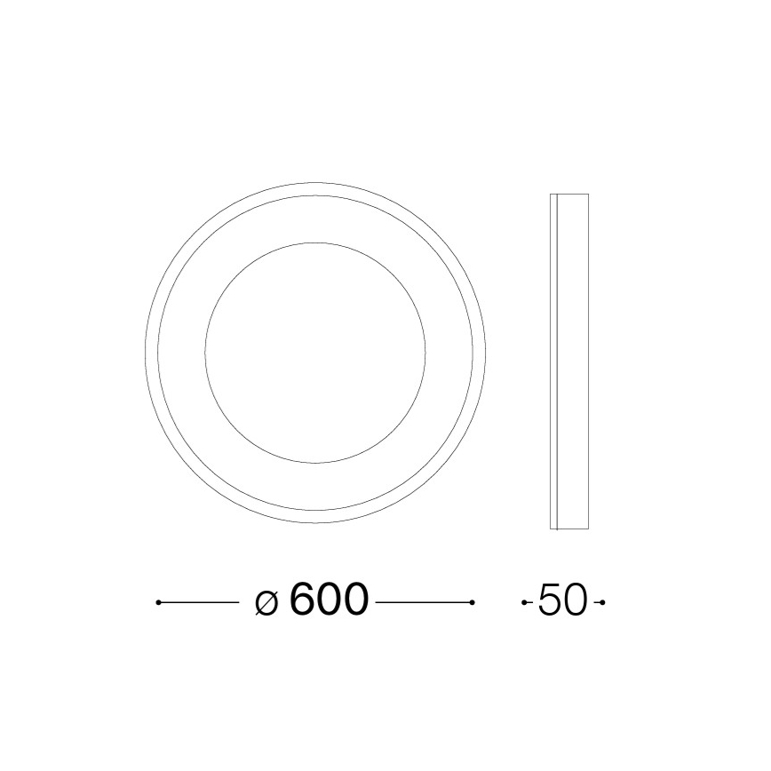 Ideal Lux - Plafonnier LED PLANET 29W/230V IRC 90 Ø 60 cm, noir