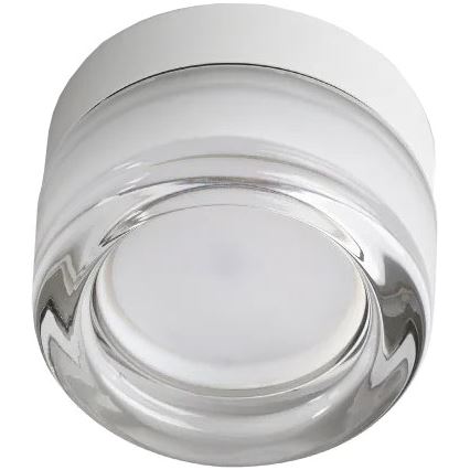 Ideal Lux - Plafonnier LED pour salle de bains LOLLY 1xGX53/9W/230V Ø 10,5 cm IP44 blanc/transparent