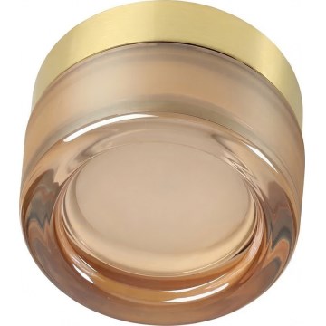 Ideal Lux - plafonnier LED pour salle de bains LOLLY 1xGX53/9W/230V Ø 10,5 cm doré/beige fumé