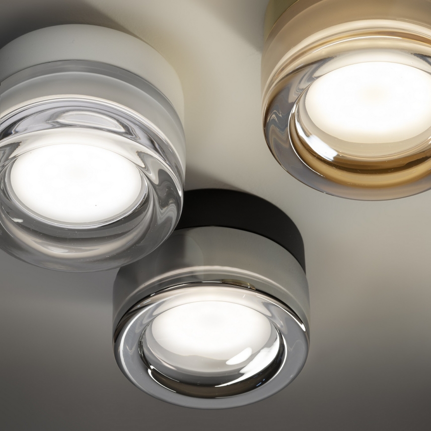 Ideal Lux - plafonnier LED pour salle de bains LOLLY 1xGX53/9W/230V Ø 10,5 cm doré/beige fumé