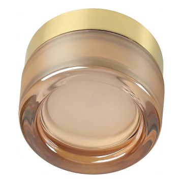 Ideal Lux - Plafonnier LED pour salle de bains LOLLY 1xGX53/9W/230V Ø 10,5 cm IP44 doré/beige fumé