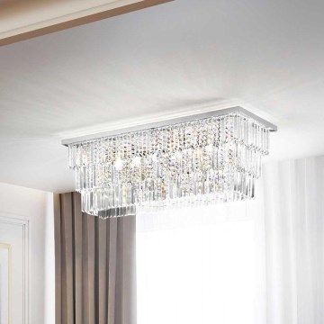 Ideal Lux - Plafonnier MARTINEZ 8xE14/40W/230V, finition chrome brillant