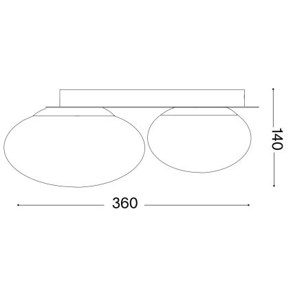 Ideal Lux - Plafonnier NINFEA 2xLED/9W/230V doré