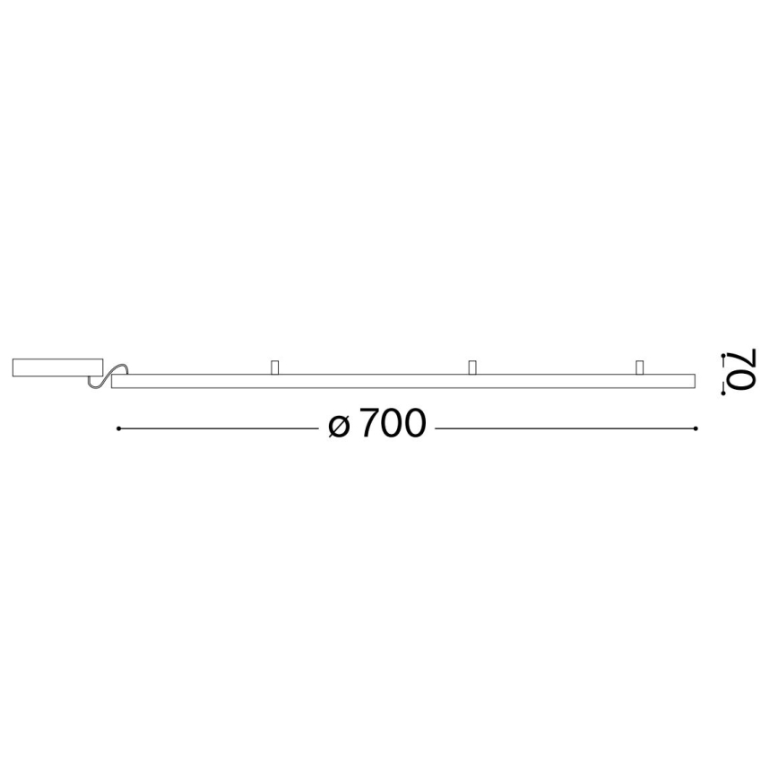 Ideal Lux - Plafonnier ORACLE SLIM LED/37W/230V 2700K d. 70 cm noir