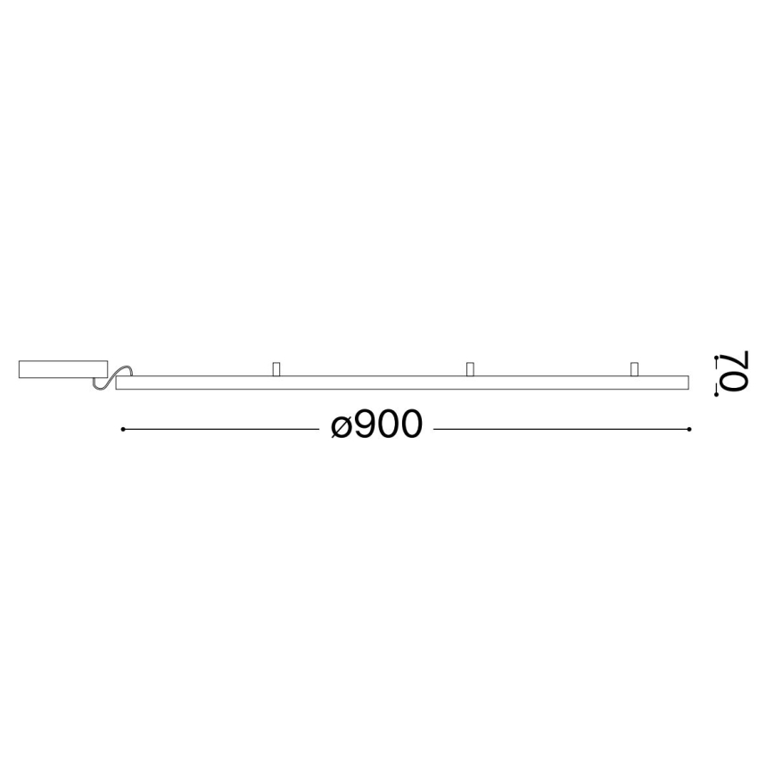 Ideal Lux - Plafonnier ORACLE SLIM LED/55W/230V 3000K d. 90 cm noir