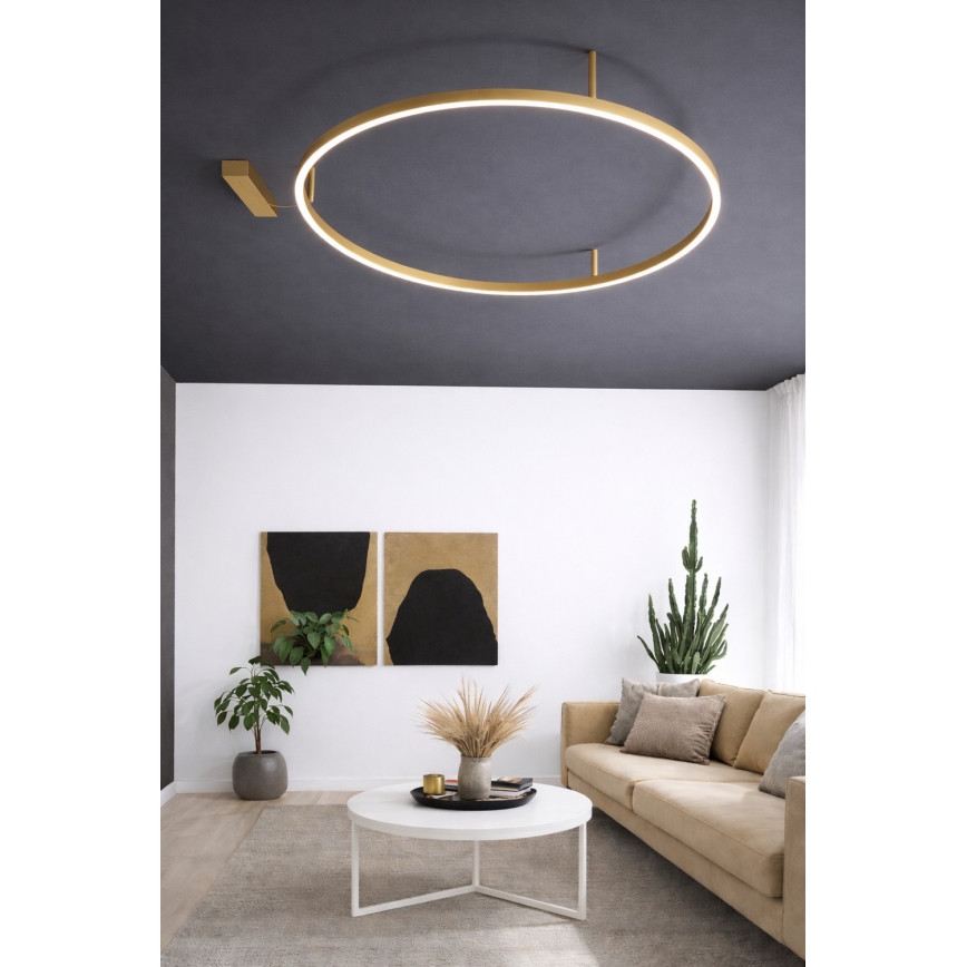 Ideal Lux - Plafonnier LED ORACLE SLIM LED/81W/230V 3000K IRC 90 Ø 150 cm doré
