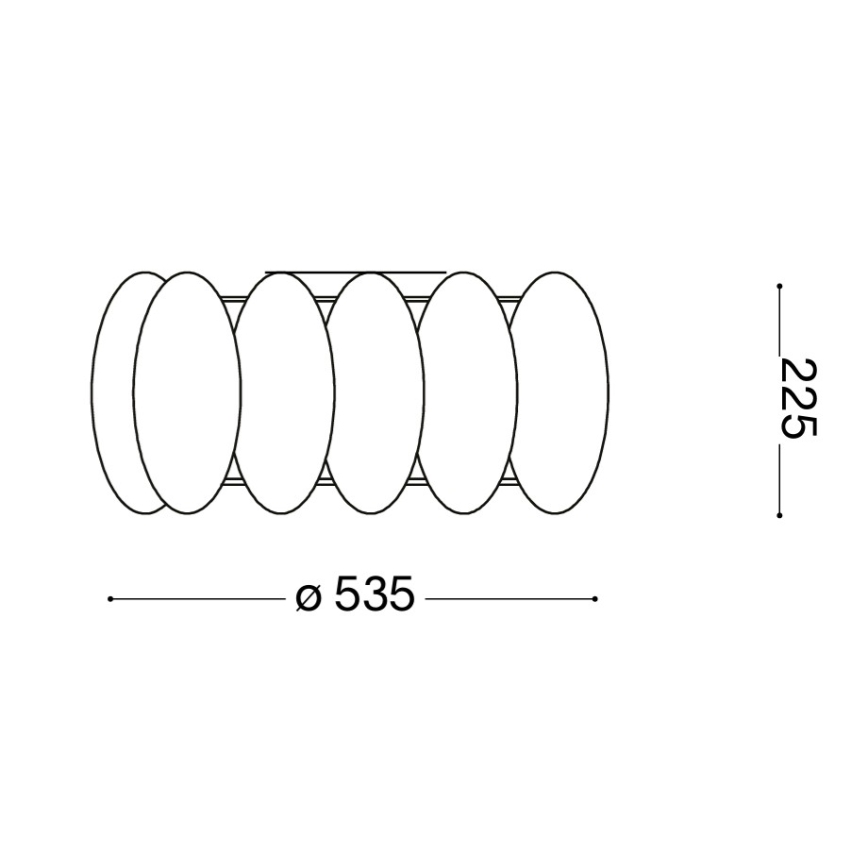 Ideal Lux - Plafonnier OVALINO 8xE27/60W/230V Ø 53,5 cm blanc