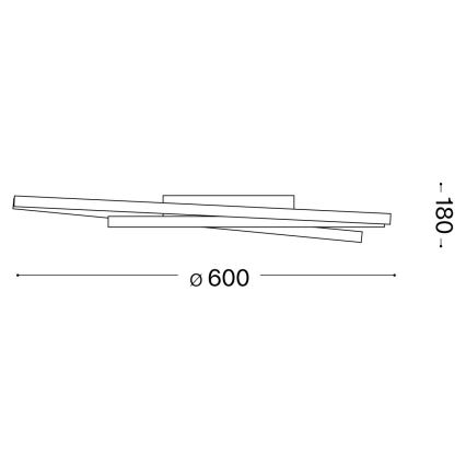 Ideal Lux - Plafonnier OZ LED/47W/230V d. 60 cm CRI 90 doré