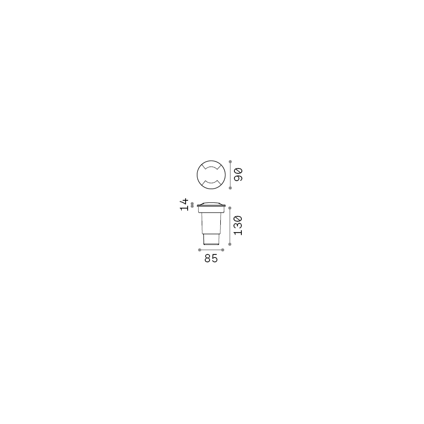 Ideal Lux - Spot d'extérieur encastrable dans le sol 1xGU10/4,5W/230V IP67