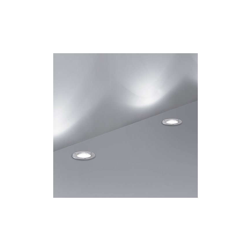Ideal Lux - Spot d'extérieur encastrable PARK 1xGU10/20W/230V IP65 chrome mat
