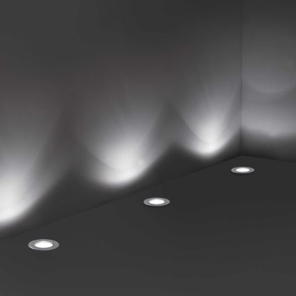 Ideal Lux - Spot d'extérieur encastrable PARK 1xGU10/20W/230V IP65 chrome mat