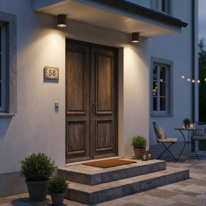 Ideal Lux - Spot d'extérieur GUN 1xGU10/28W/230V Ø 11 cm IP55 marron
