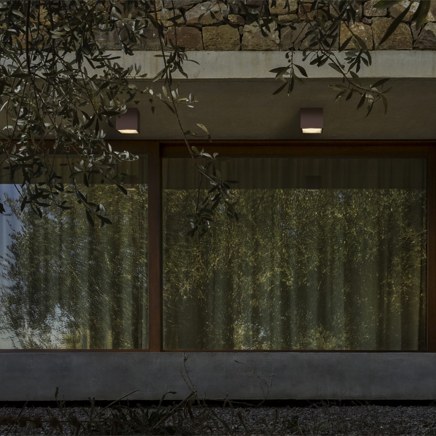 Ideal Lux - Spot d'extérieur TECHO 1xGU10/20W/230V 9x9 cm IP54 marron