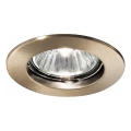 Ideal Lux - Spot encastré JAZZ 1xGU10/50W/230V diam. 7,7 cm finition bronze