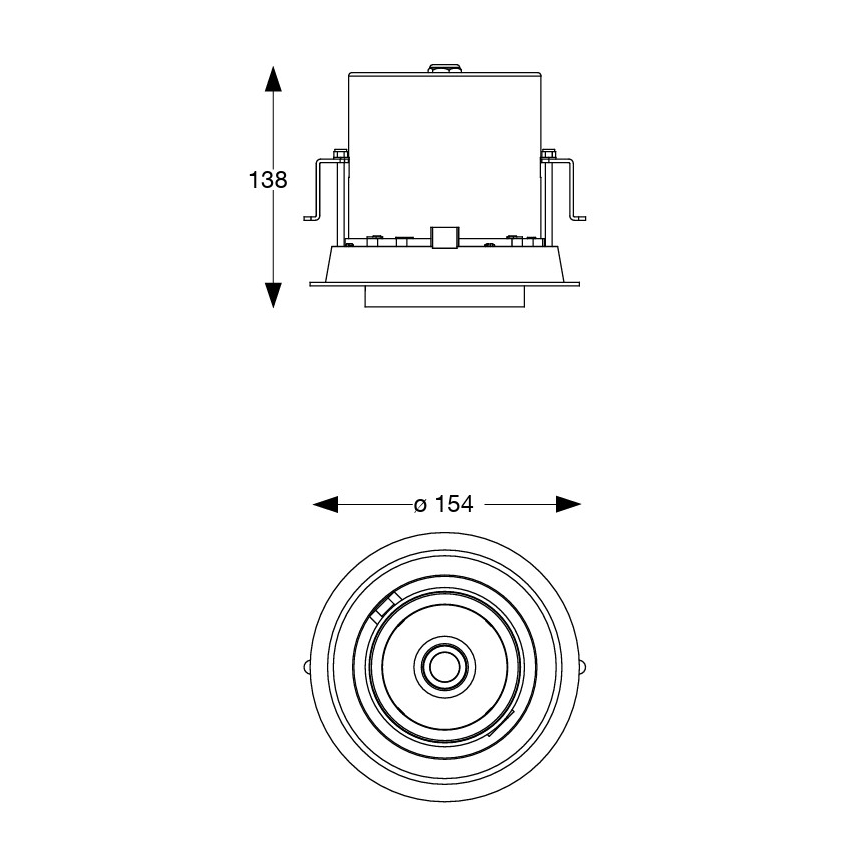 Ideal Lux - Spot encastré LED NOVA, 20W, 230V, 4000K, IRC 90, Ø 15,4 cm, noir