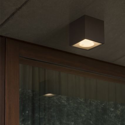 Ideal Lux - Spot extérieur TECHO 1xGU10/20W/230V 15x15 cm IP54 noir