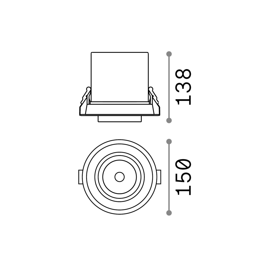 Ideal Lux - Spot LED encastrable NOVA LED/30W/230V CRI 90 Ø 13,8 cm noir
