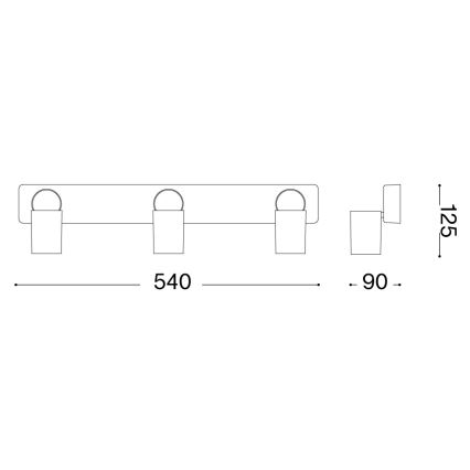 Ideal Lux - Spot LED RUDY 3xGU10/7W/230V IRC 90 noir