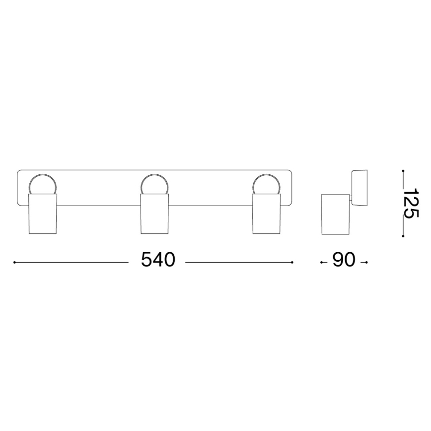 Ideal Lux - Spot LED RUDY 3xGU10/7W/230V IRC 90 noir
