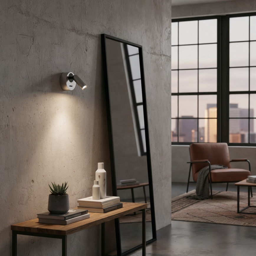 Ideal Lux - Spot mural BEAN LED/3W/230V CRI 90 chrome brillant