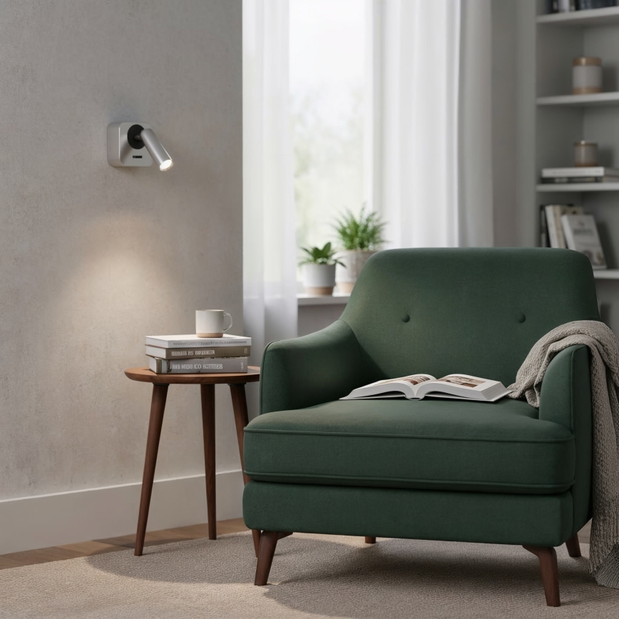 Ideal Lux - Spot mural BEAN LED/3W/230V CRI 90 chrome brillant