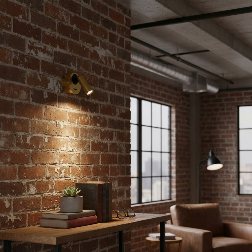 Ideal Lux - Spot mural BEAN LED/3W/230V CRI 90 laiton