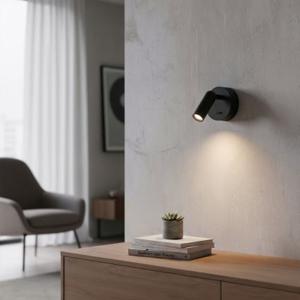 Ideal Lux - Spot mural BEAN LED/3W/230V CRI 90 noir