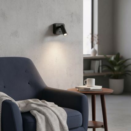 Ideal Lux - Spot mural BEAN LED/3W/230V CRI 90 noir