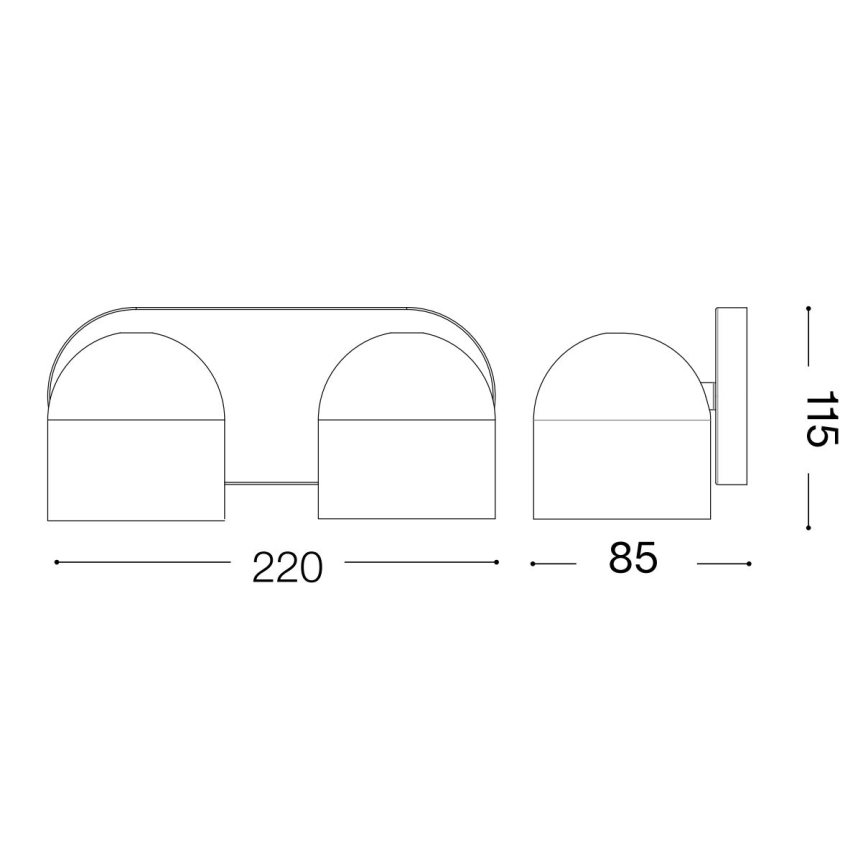 Ideal Lux - Spot mural LED DODO 2xGX53/9W/230V noir