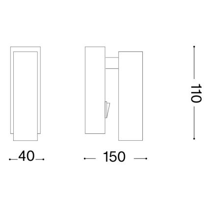 Ideal Lux - Spot mural LED PAGE LED/3W/230V IRC 90 noir