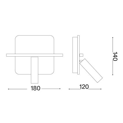 Ideal Lux - Spot mural LED PIANO LED/10W/230V IRC 90 USB blanc