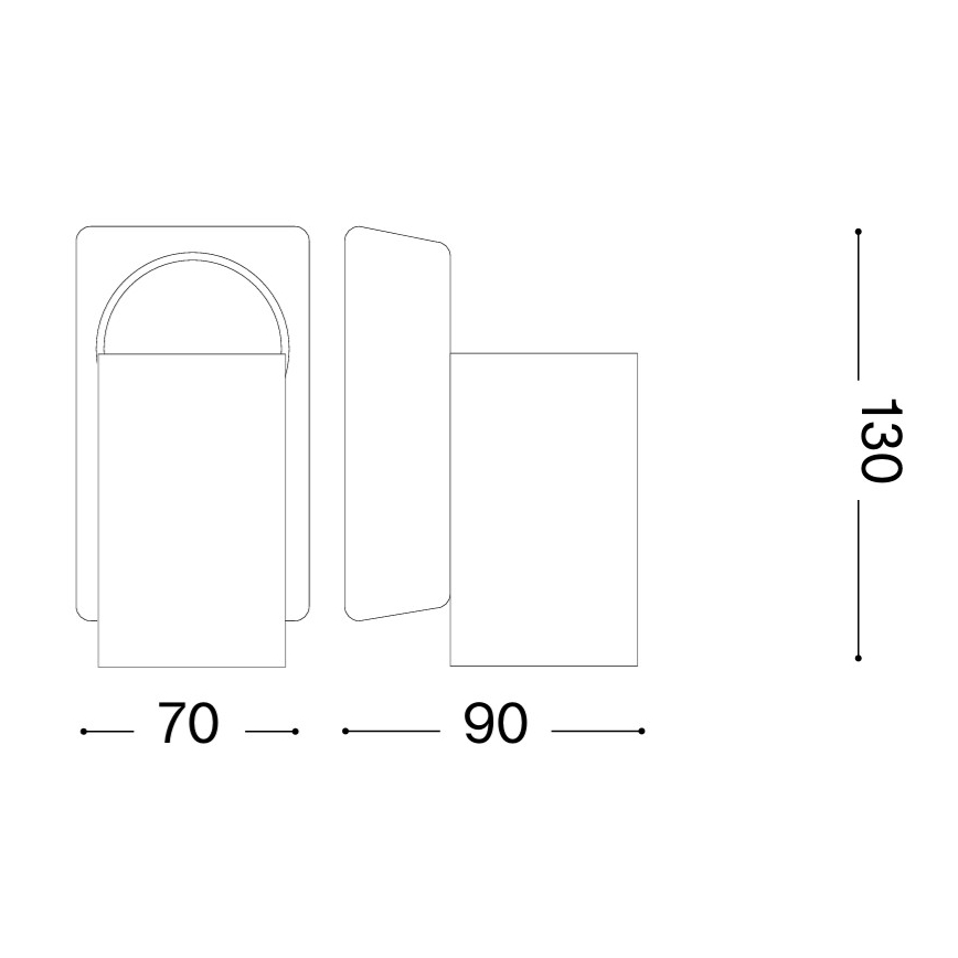 Ideal Lux - Spot mural LED RUDY 1xGU10/7W/230V CRI 90 noir