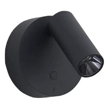 Ideal Lux - Spot mural LED tactile à intensité variable ELF LED/3W/230V IRC 95 noir