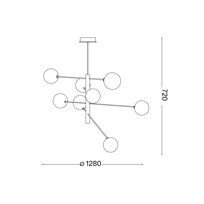 Ideal Lux - Suspension-barre LED EQUINOXE 8xG4/2W/230V d. 128 cm chrome brillant/fumé
