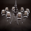 Ideal Lux - Suspension chaîne BLANCHE 8xE14/40W/230V d. 92 cm noir